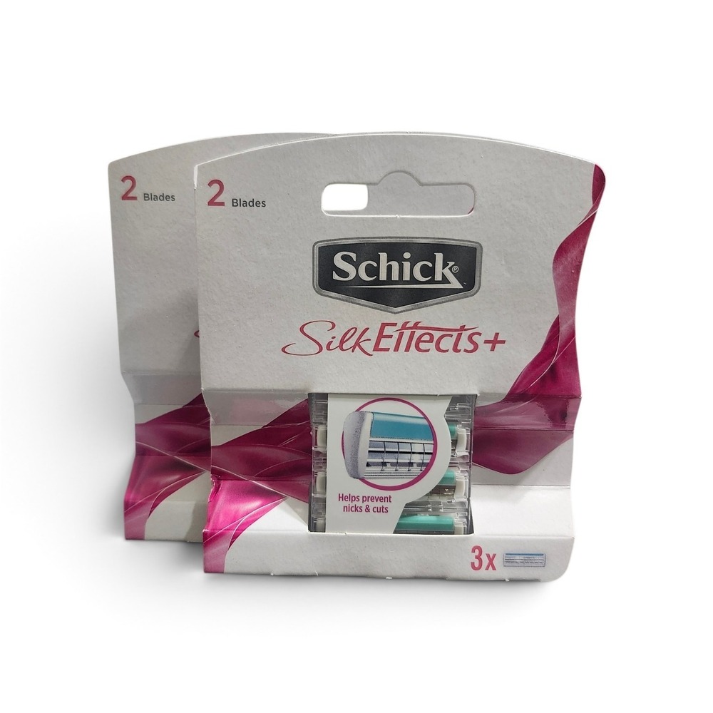 Schick Silk Effects+ Razor Blade Refills 2-Blade Cartridges - 2 Packs (6 Total)